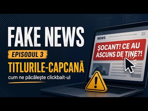 Fake News, Episodul 3: Titlurile-capcană și clickbait-ul. #FakeNews #StiriFalse #Dezinformare