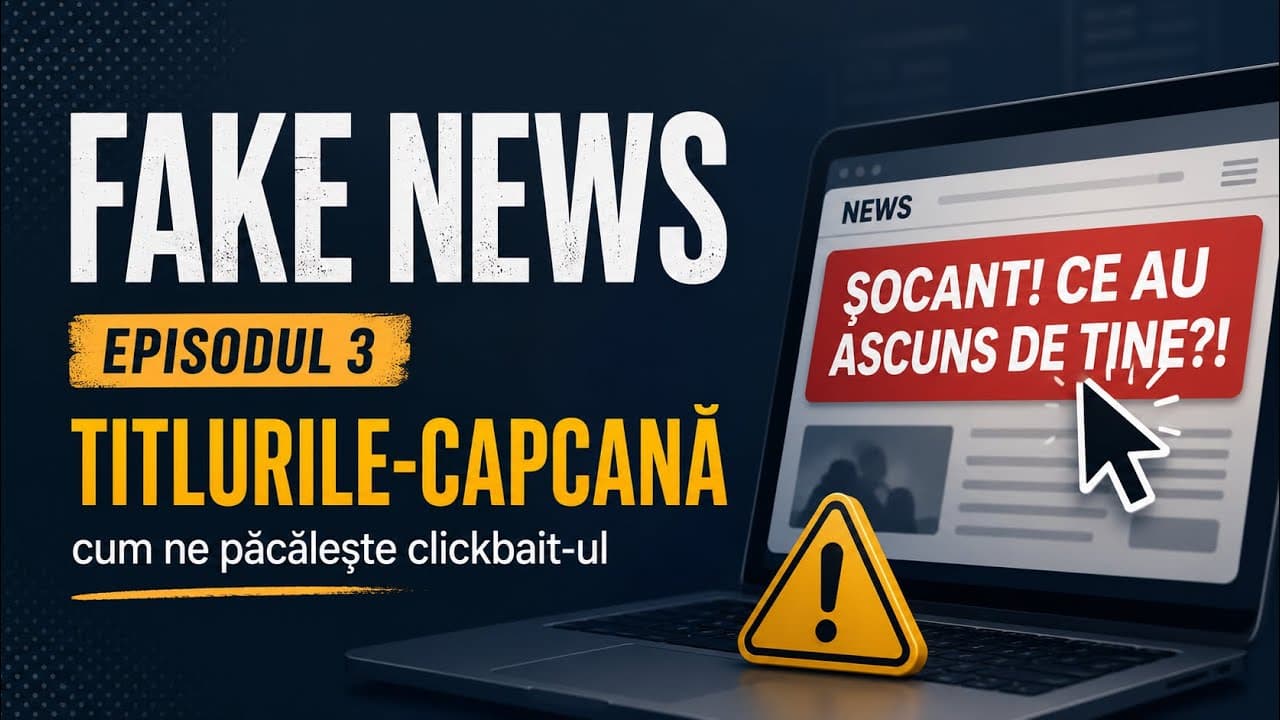 Fake News, Episodul 3: Titlurile-capcană și clickbait-ul. #FakeNews #StiriFalse #Dezinformare