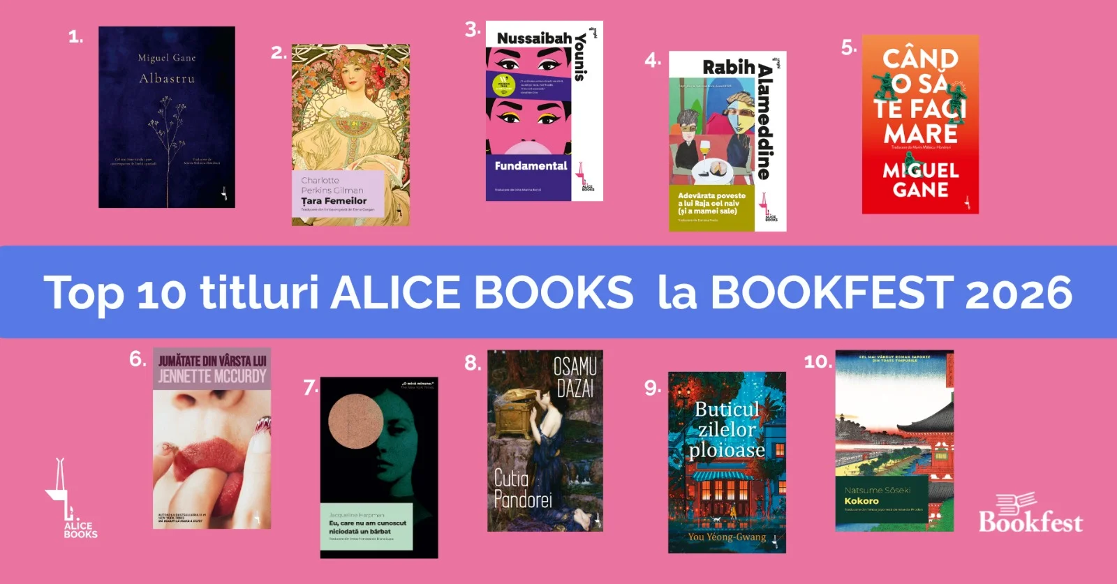 Titlurile Alice Books cel mai bine vândute la Bookfest 2026