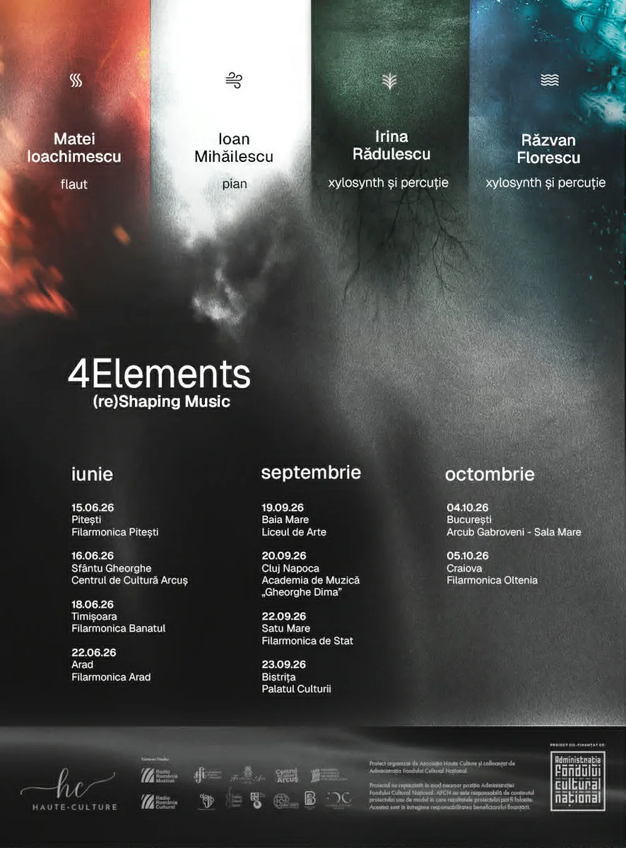 Turneul 4ELEMENTS: (re)Shaping Music, în 10 orașe din România în 2026