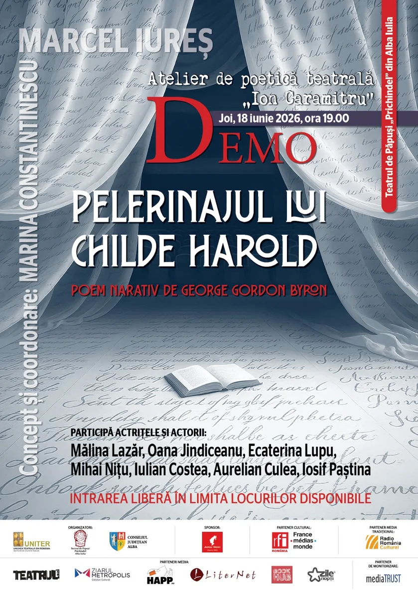 Atelierul „Ion Caramitru" revine la Alba Iulia cu Byron, Iureș și o expoziție Stürmer