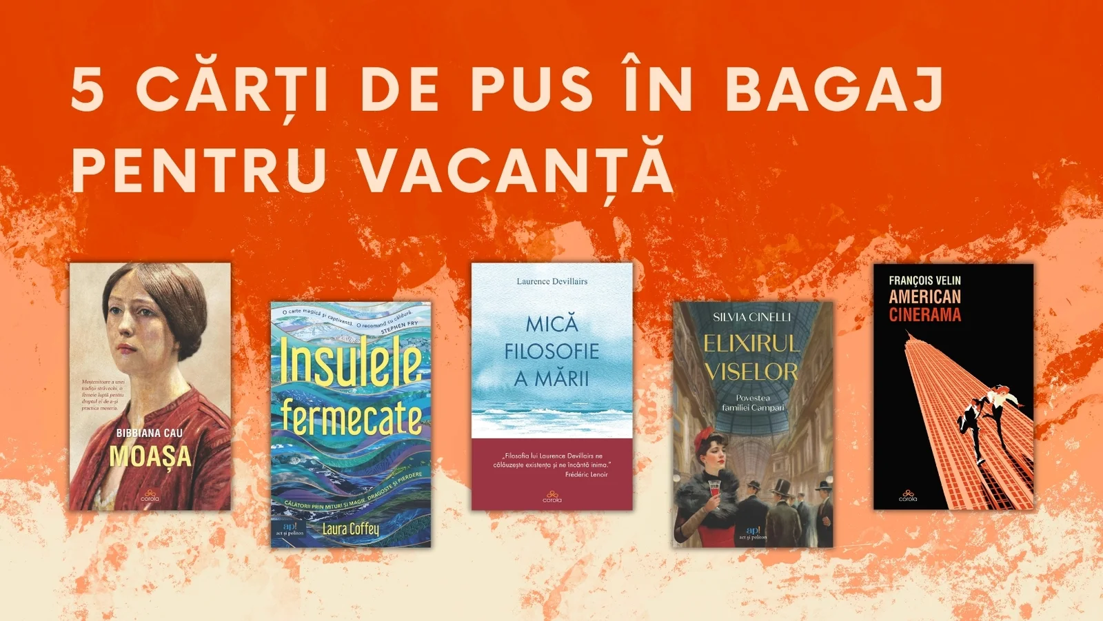 Cinci cărți recomandate pentru lectură în vacanță