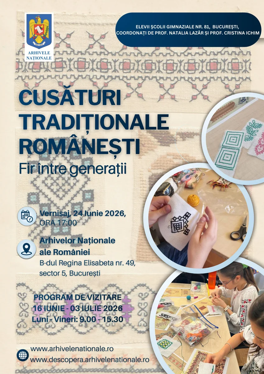 Arhivele Naționale expun cusături tradiționale din perioada celui de-Al Doilea Război Mondial