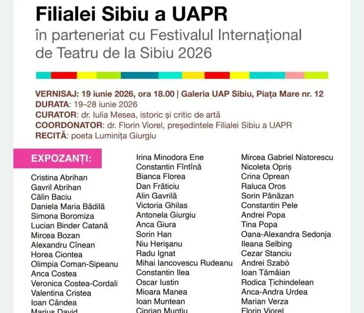 Salonul de Arte Vizuale al Filialei Sibiu UAPR deschide pe 19 iunie