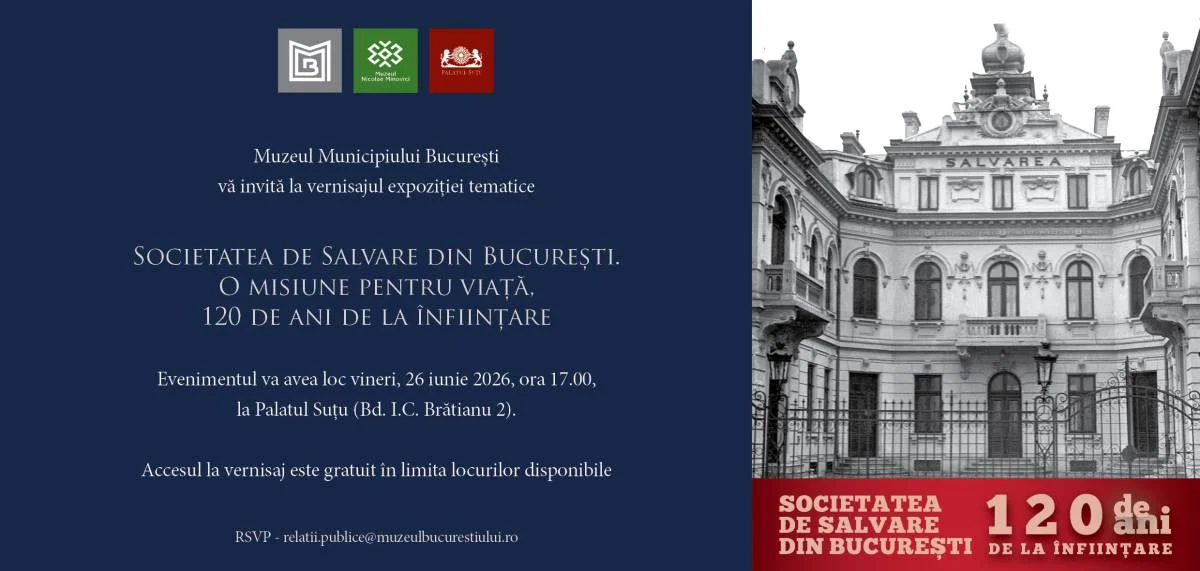 Expoziție despre 120 de ani ai Societății de Salvare din București, la Palatul Suțu