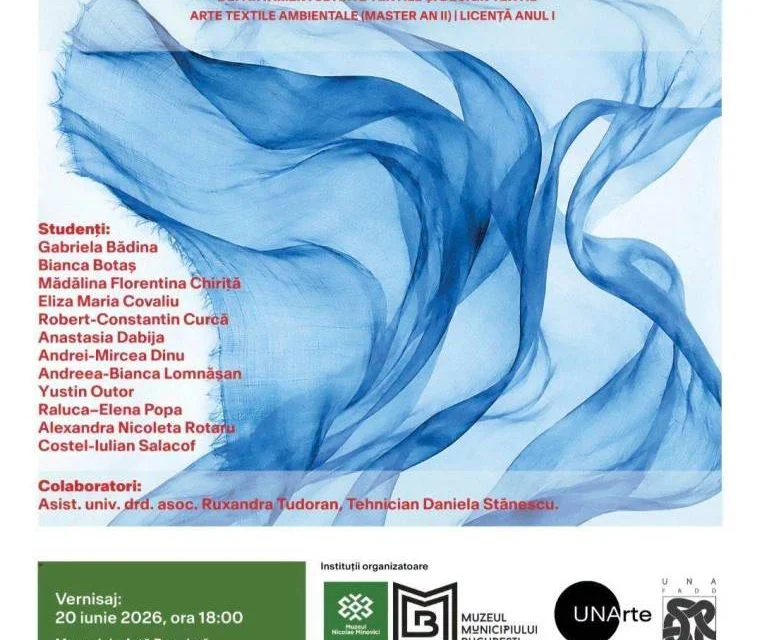 Metamorfoze Textile 2026, expoziție studențească la Muzeul Minovici