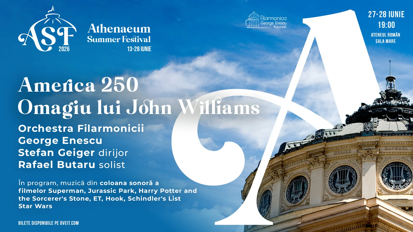 Athenaeum Summer Festival 2026 se încheie cu muzica lui John Williams
