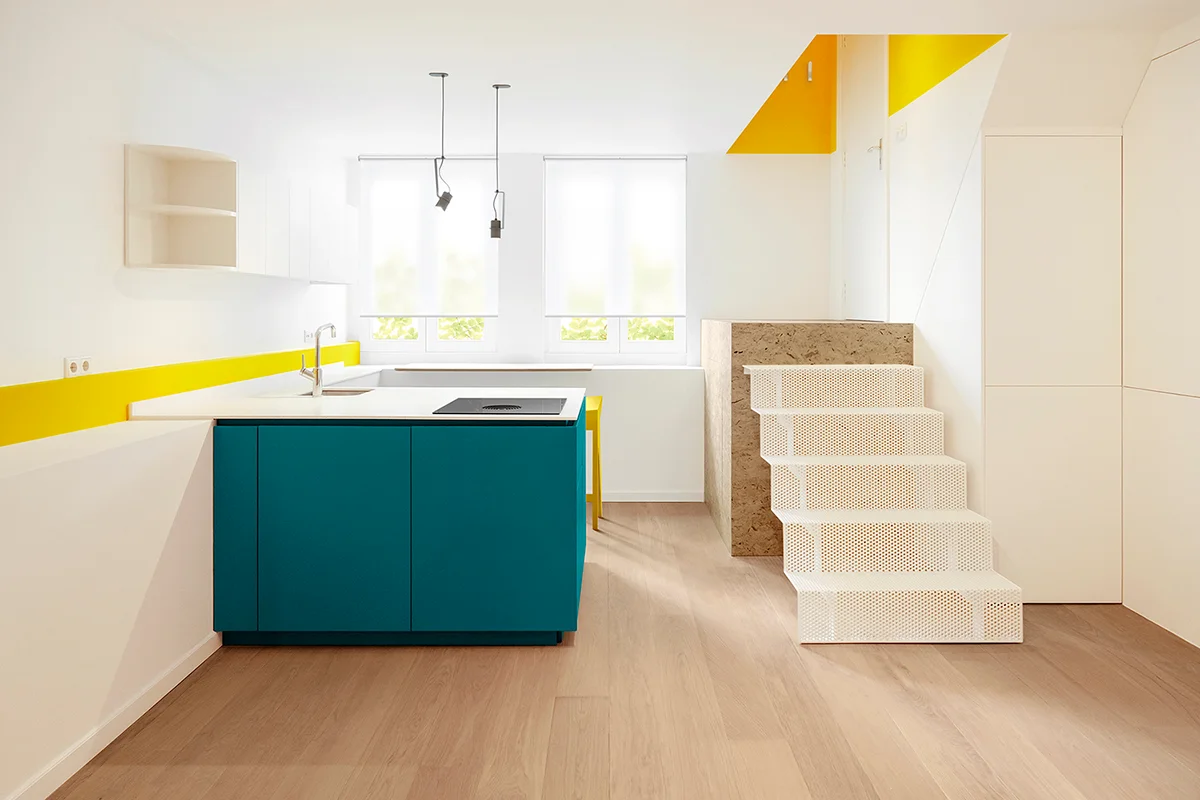 Un apartament de 45 mp din Amsterdam, reinventat prin design ludic