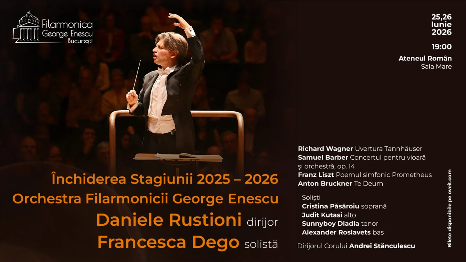 Filarmonica George Enescu încheie stagiunea cu Rustioni la pupitru