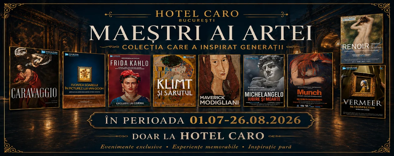 Filme despre marii pictori, proiectate în aer liber pe terasa Hotelului Caro