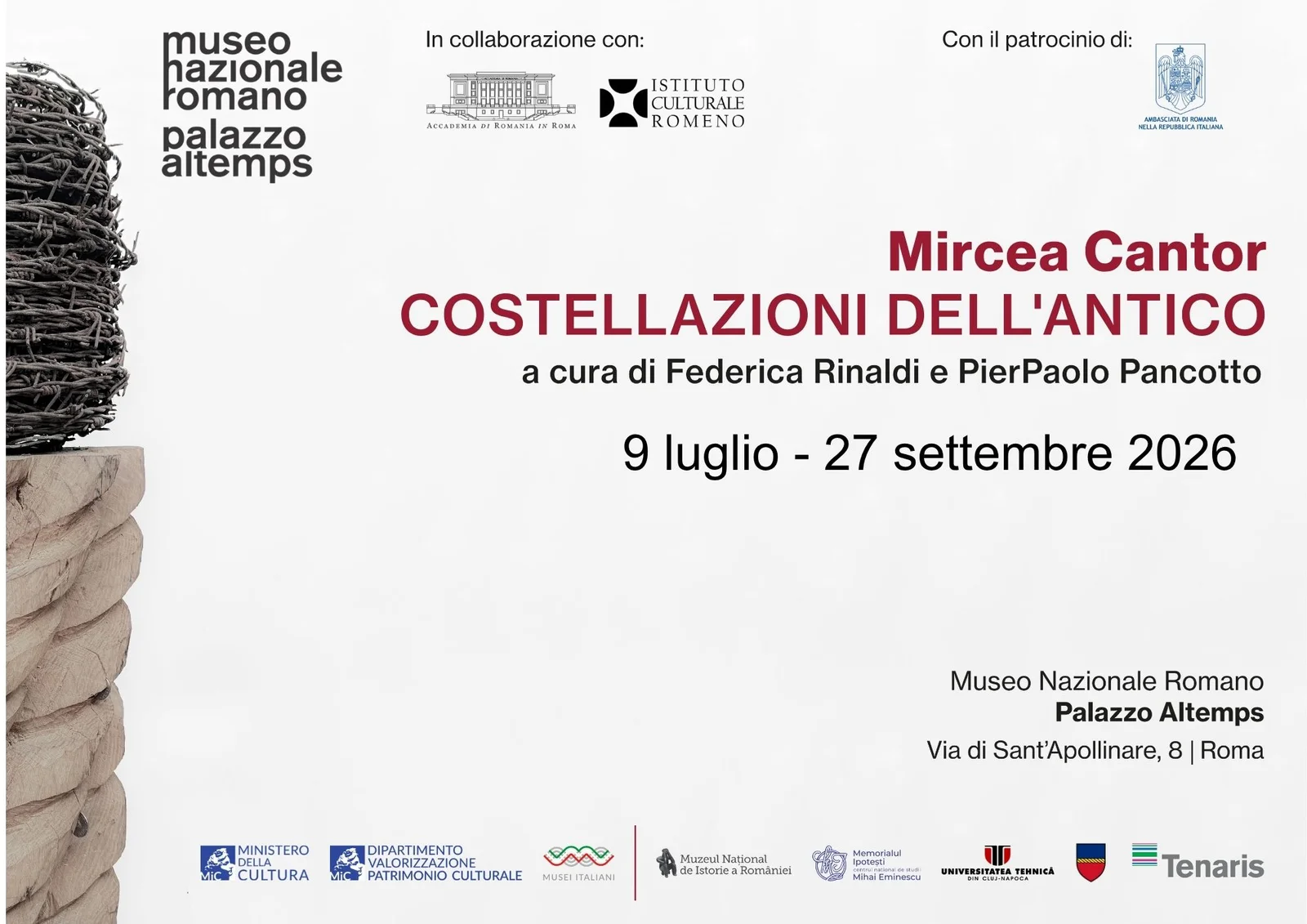 Mircea Cantor expune la Palazzo Altemps din Roma în iulie 2026
