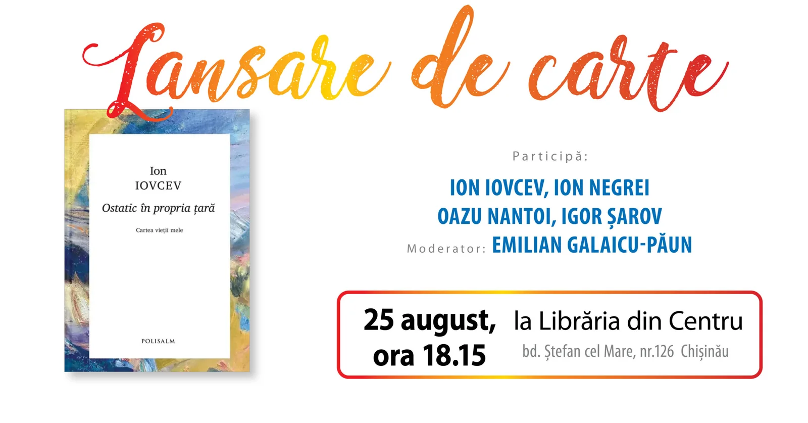 Memoriile lui Ion Iovcev, lansate la Chișinău