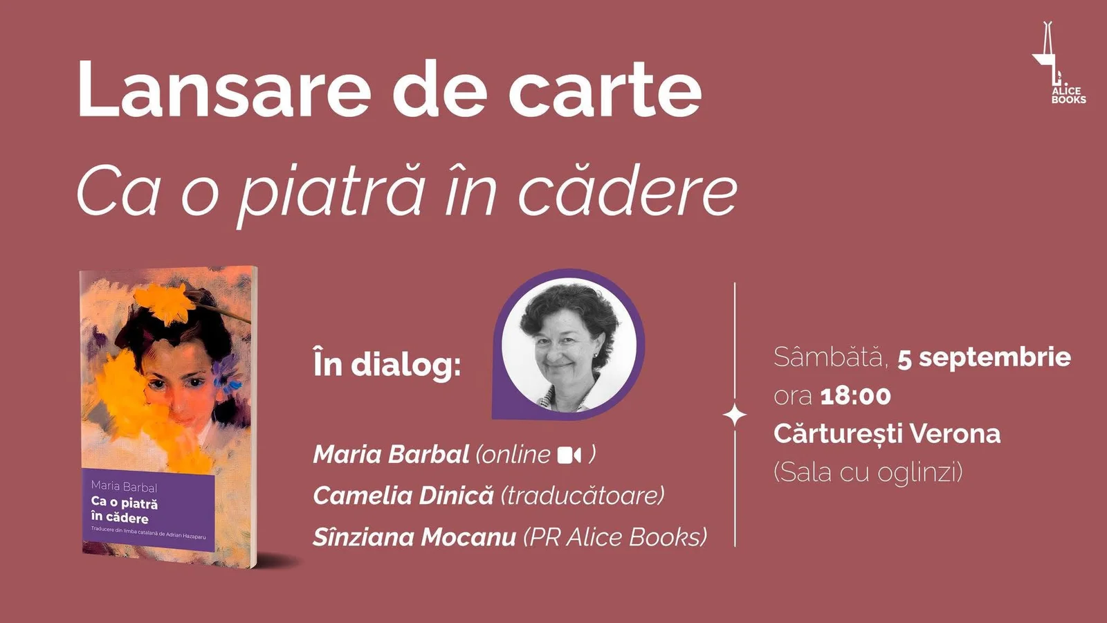 Maria Barbal vine la București cu romanul „Ca o piatră în cădere"