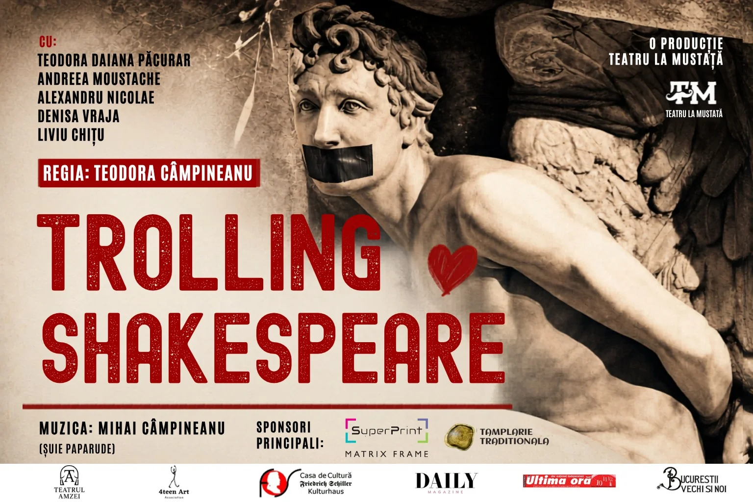 „Trolling Shakespeare" are premiera oficială la Teatrul Amzei