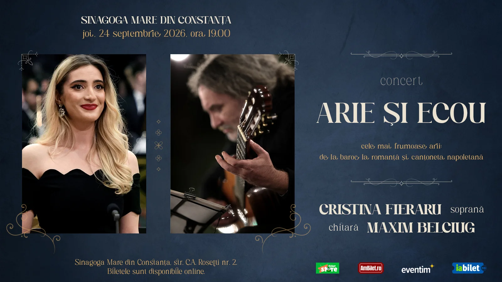 Sinagoga Mare din Constanța, scenă pentru un concert de voce și chitară
