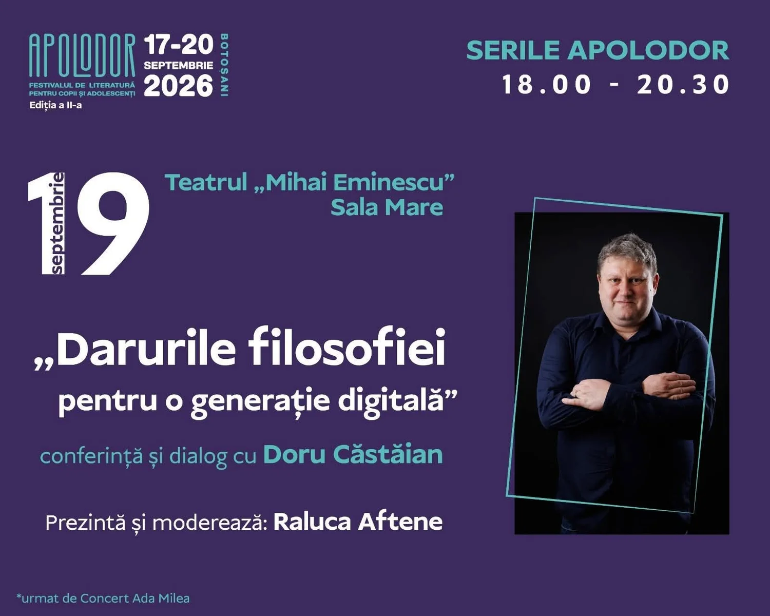 Doru Căstăian, despre filosofie pentru adolescenți, la Apolodor