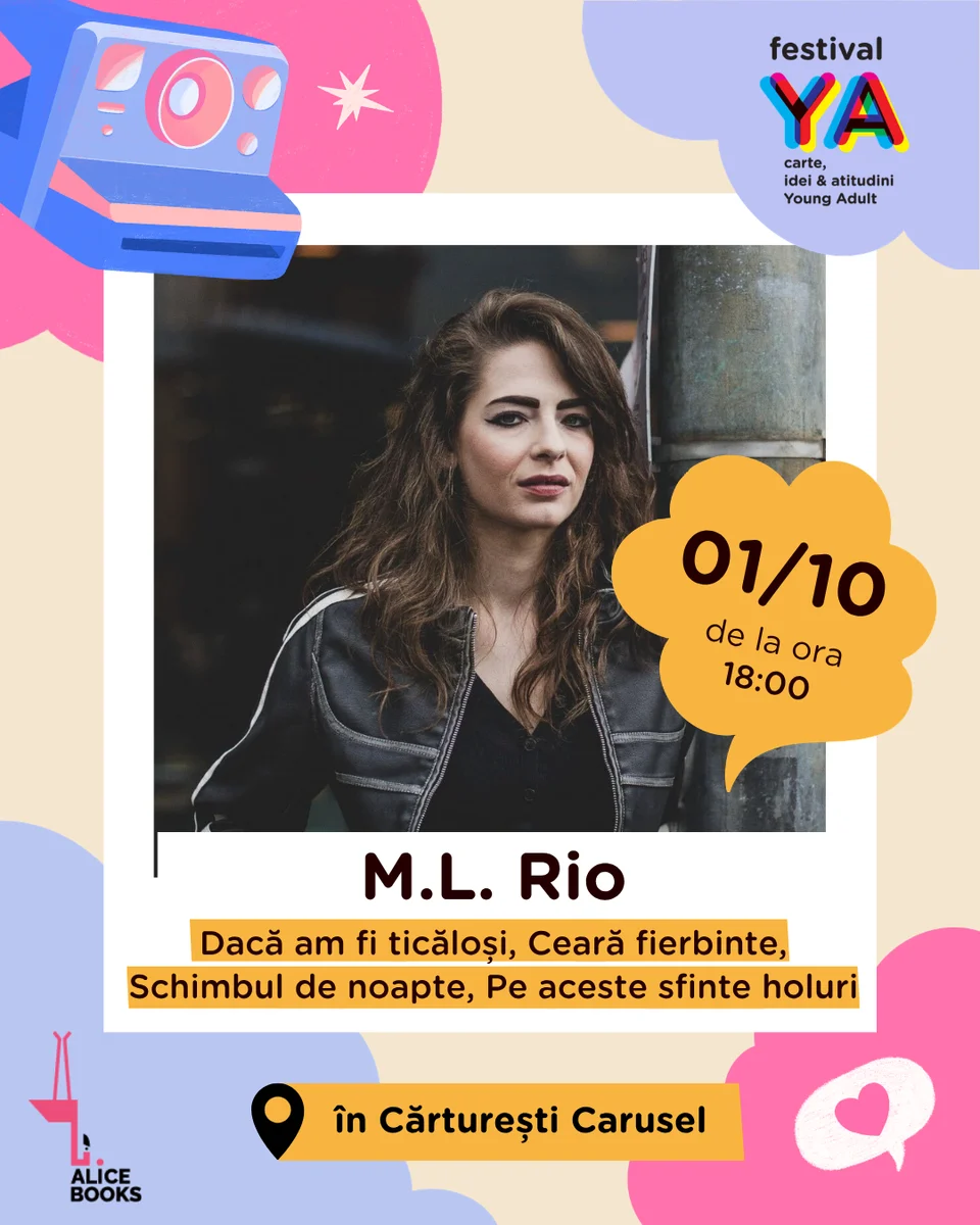 M. L. Rio vine în România: întâlniri cu cititorii la București și Iași