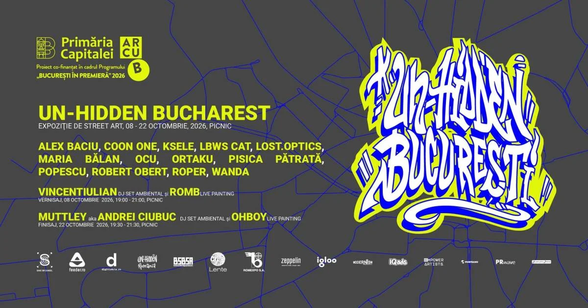 Un-hidden București: artiști de street art, reuniți într-o expoziție de grup