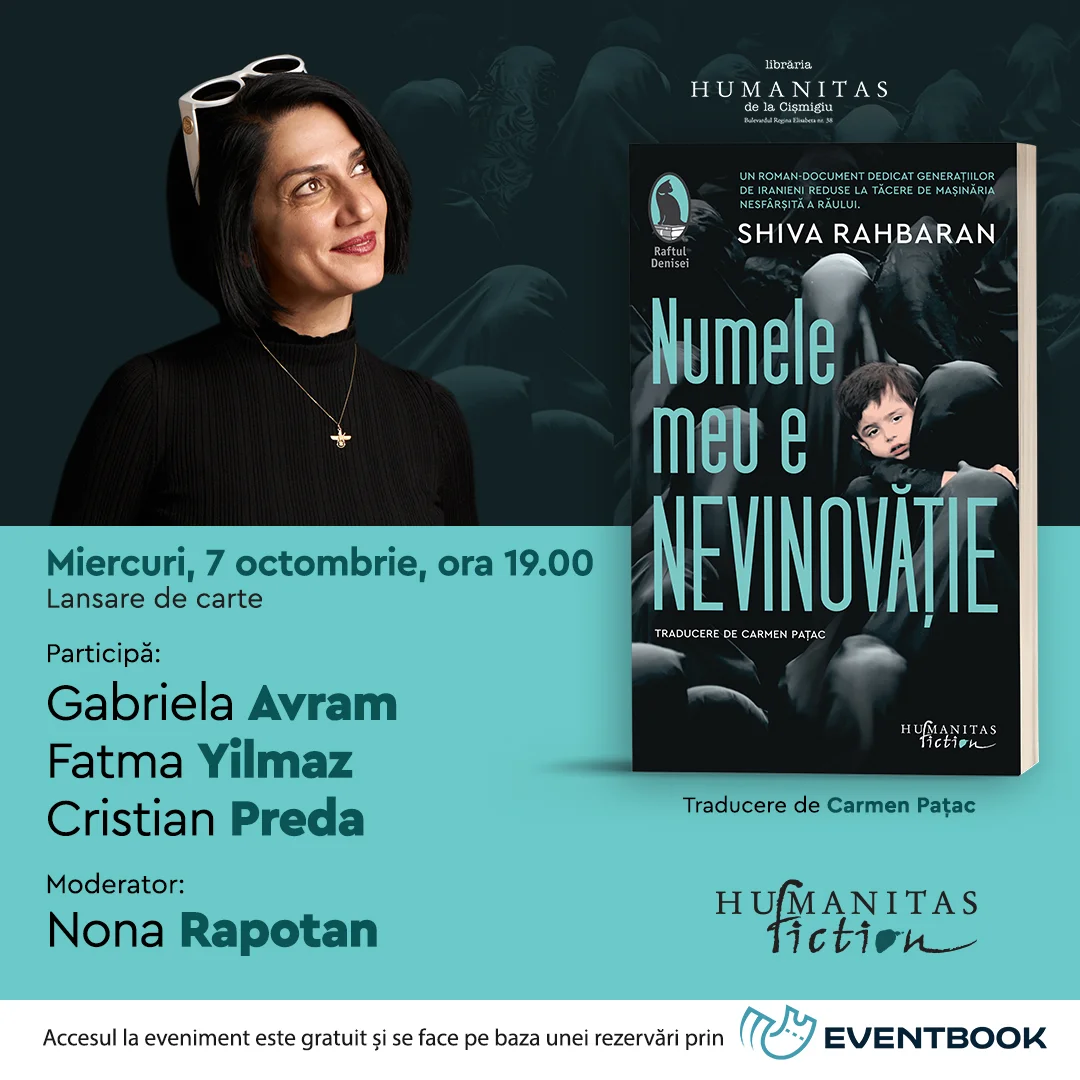 „Numele meu e Nevinovăție" de Shiva Rahbaran, lansat la Humanitas Cișmigiu