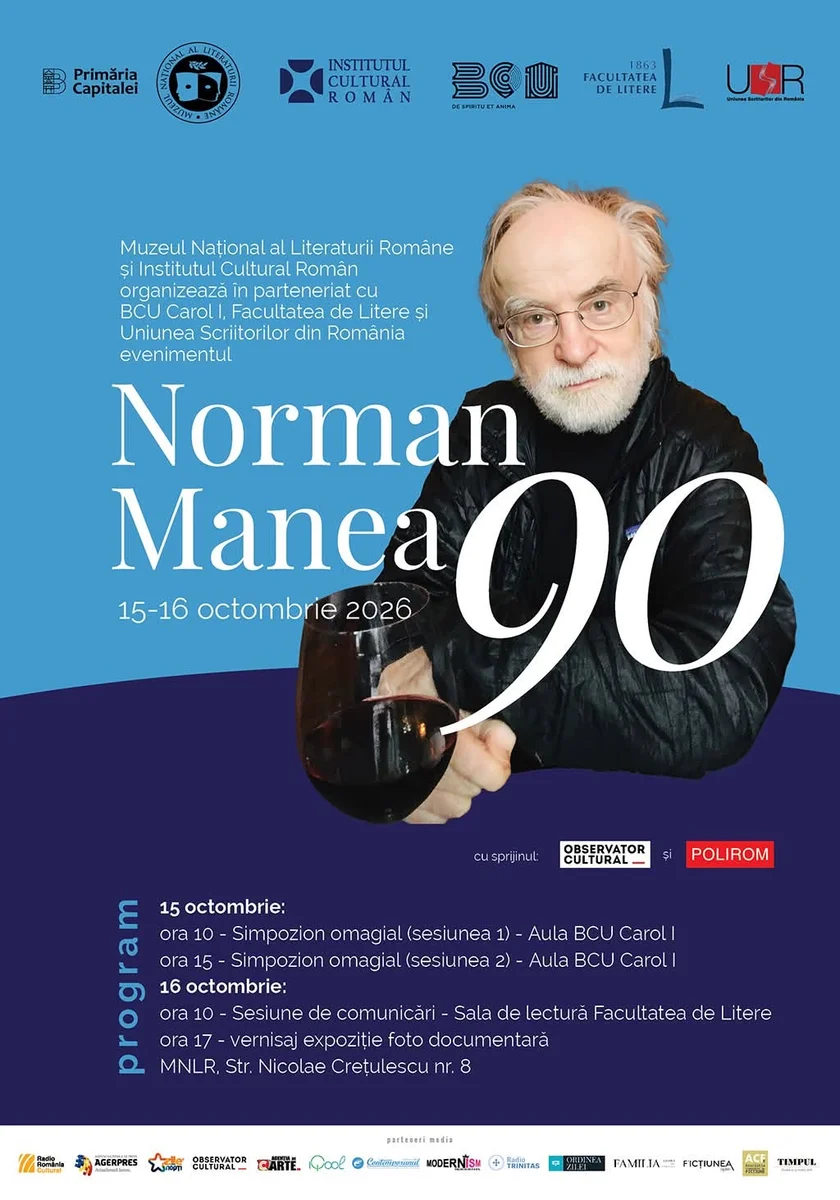 „Norman Manea 90": București găzduiește un omagiu internațional