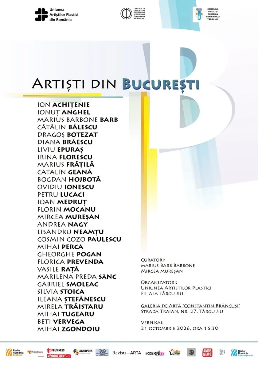 Expoziție de artă contemporană „Artiști din București" la Galeria Brâncuși din Târgu-Jiu