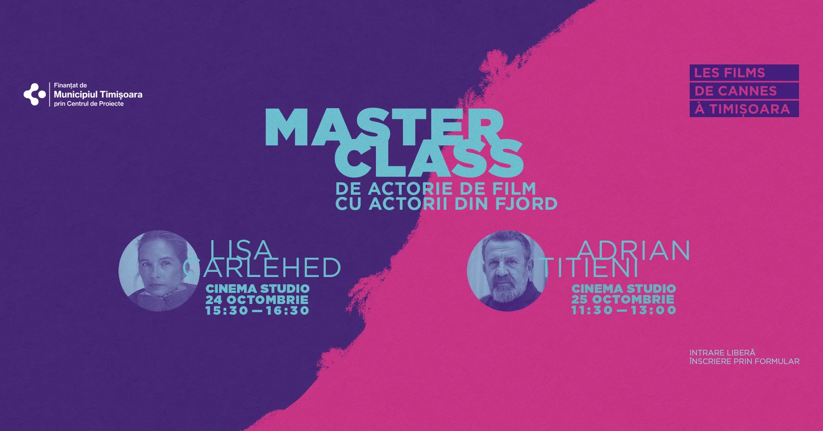 Masterclass de actorie cu Adrian Titieni și Lisa Carlehed la Timișoara