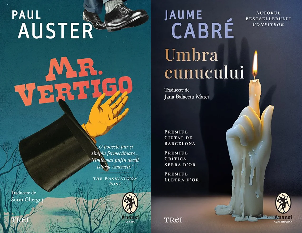 Auster și Cabré revin în librării prin Anansi. World Fiction